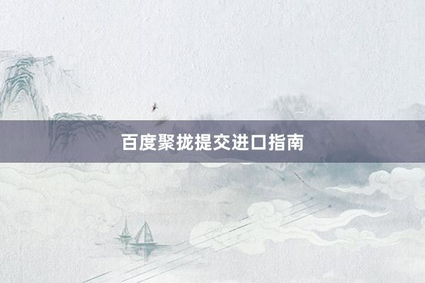 百度聚拢提交进口指南